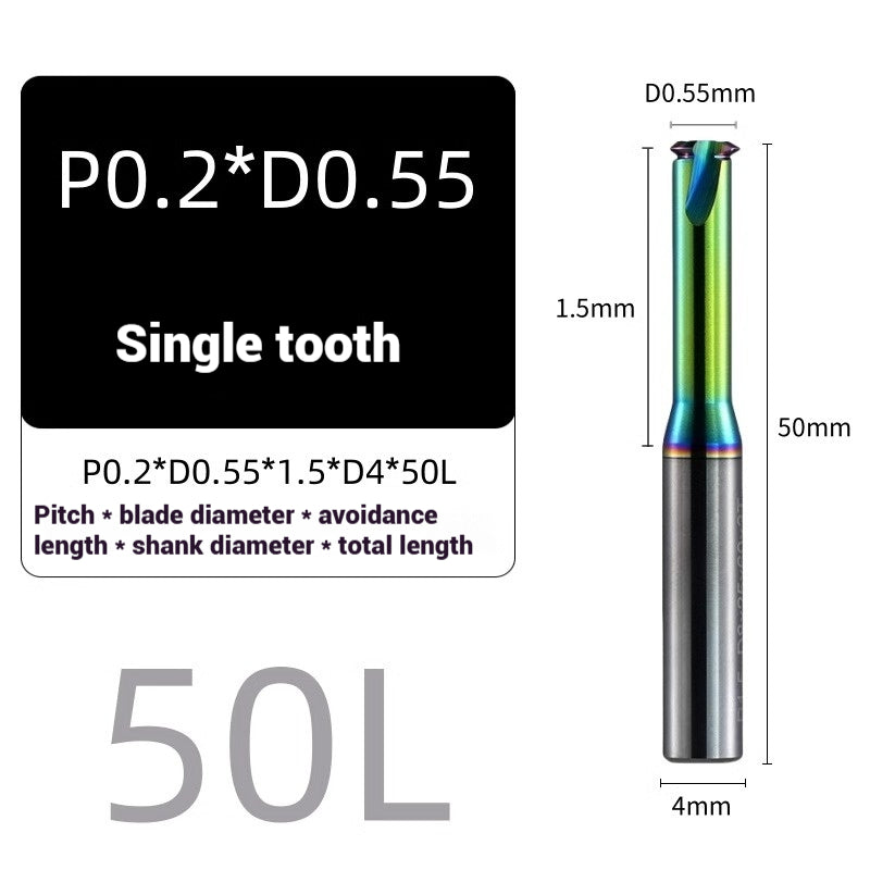 1117-58° metric single tooth aluminum with colorful thread milling cutter tungsten carbide milling cutter machining center carbide end mill Shandong Denso Pricision Tools Co.,Ltd.